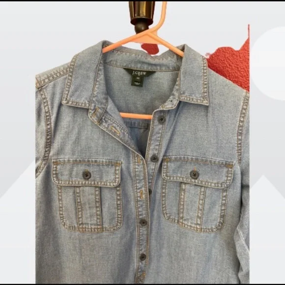 ⭐️⭐️HOST PICK ⭐️⭐️ J. Crew Blue Chambray Shirtdress- Size XS - Picture 5 of 5